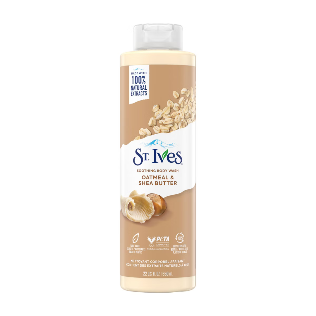 St. Ives Oatmeal & Shea Butter body wash calmante para piel seca 22oz
