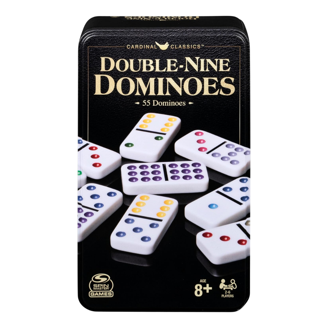 Cardinal Classics Double Nine Dominoes juego dominó caja lata