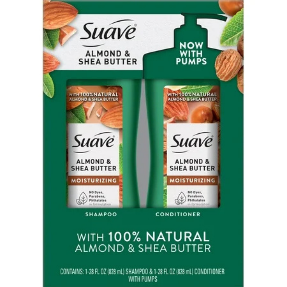 Suave Professionals Almond + Shea Moisturizing Shampoo and Conditioner (56 Fl Oz)
