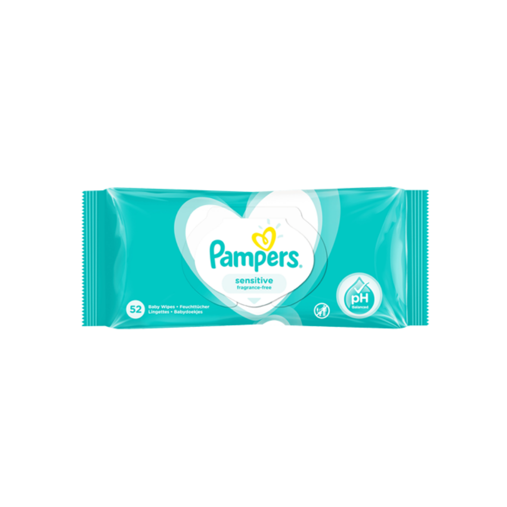 Pampers Baby Wipes Sensitive Fragrance Free (52ct)