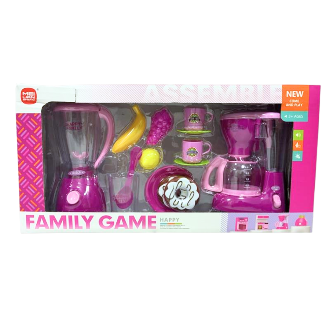 Set de cocina infantil Family Game con licuadora y cafetera