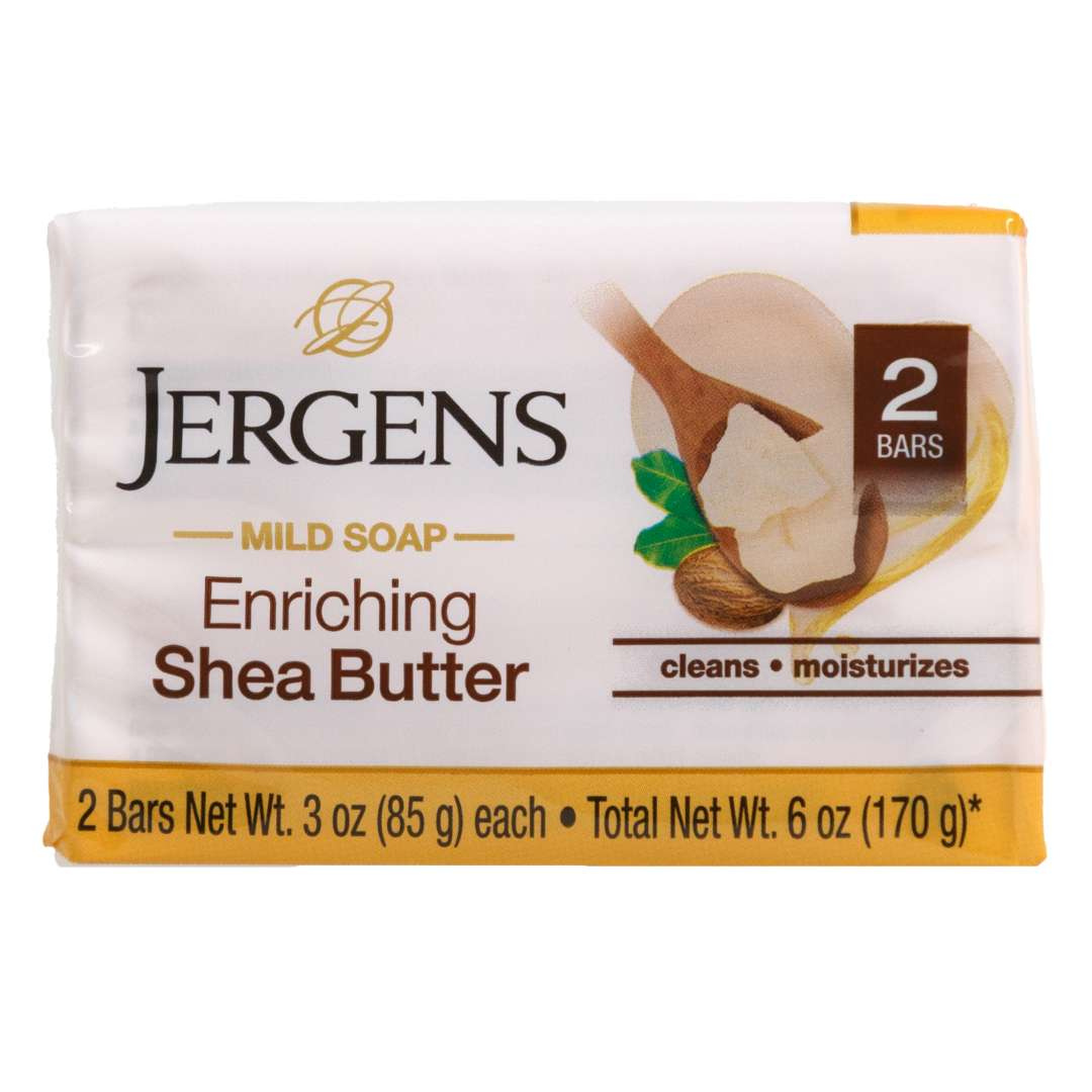 Jergens jabón en barra Shea Butter nutritivo 2 × 3 oz
