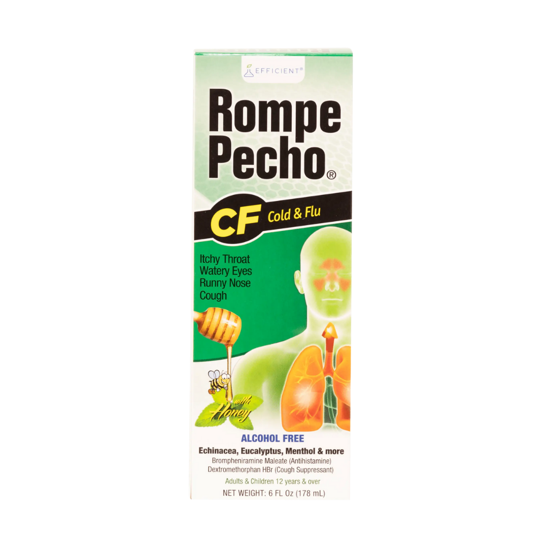 Rompe Pecho CF jarabe catarro y gripe, dextrometorfano guaifenesina fenilefrina 6oz