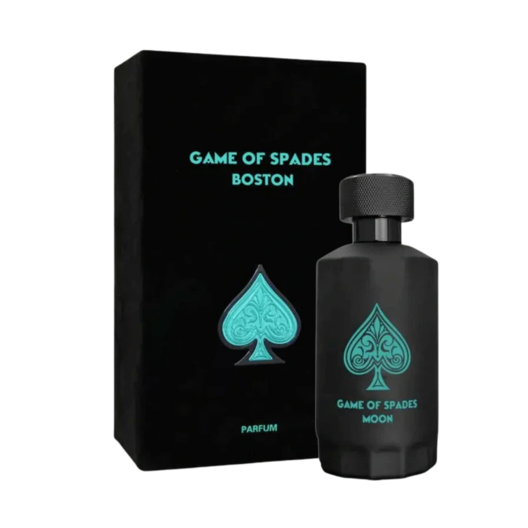 Perfume Jo Milano Game of Spades Boston para hombre botella negra mate 3.4oz.
