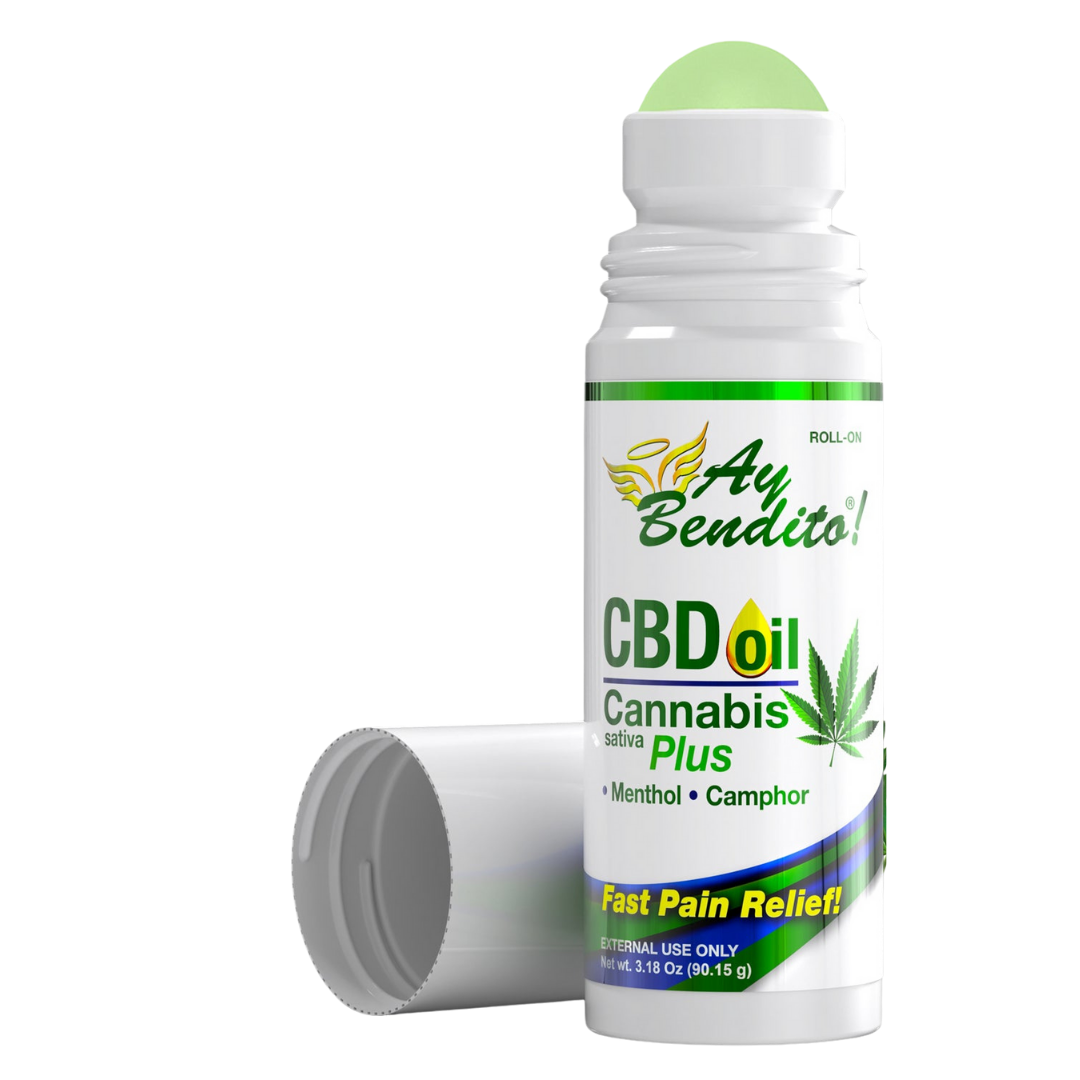 Ay Bendito CBD Oil Roll-On alivio de dolor con mentol y alcanfor 3.18oz