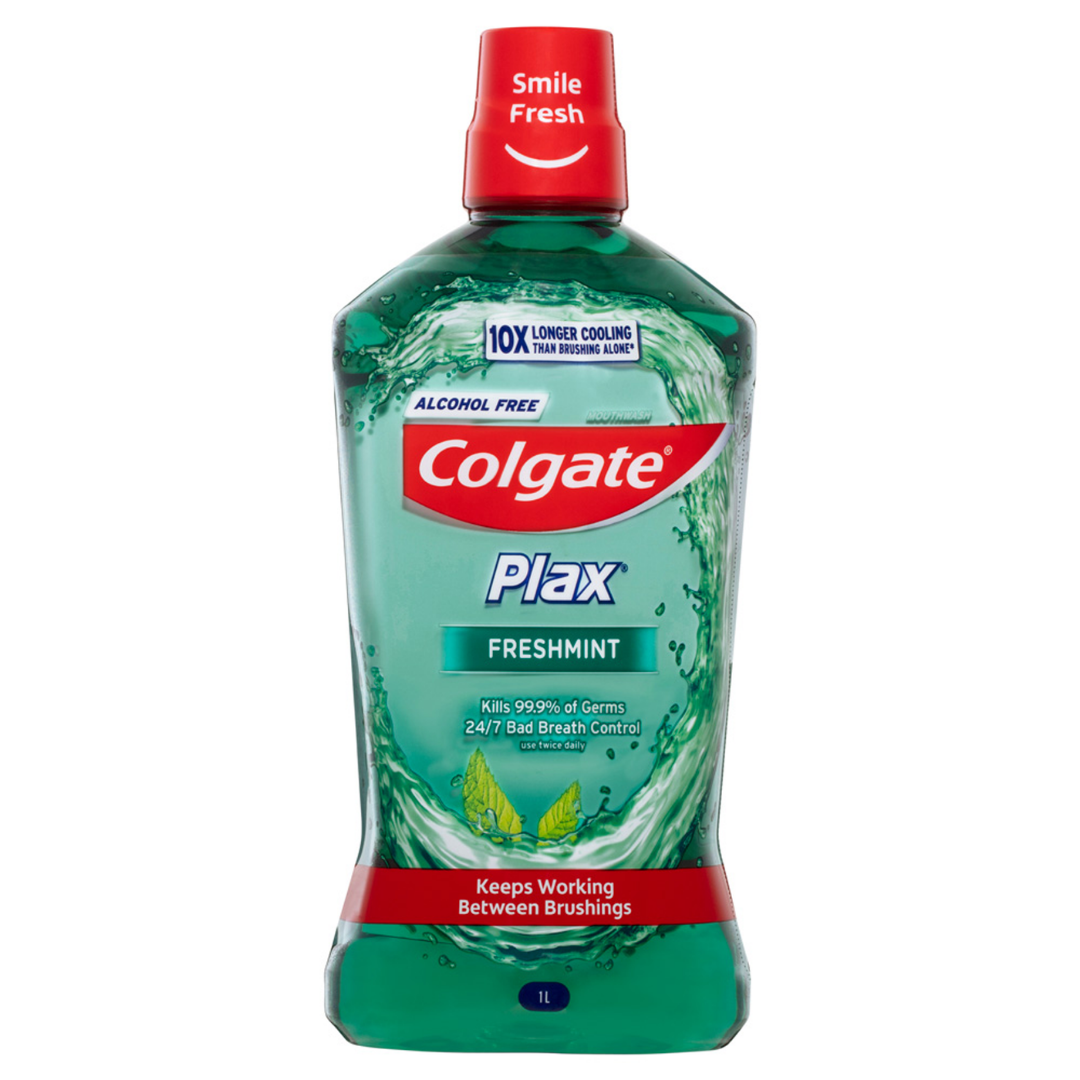 Enjuague bucal Colgate Plax Freshmint protección 24/7 sin alcohol 1L