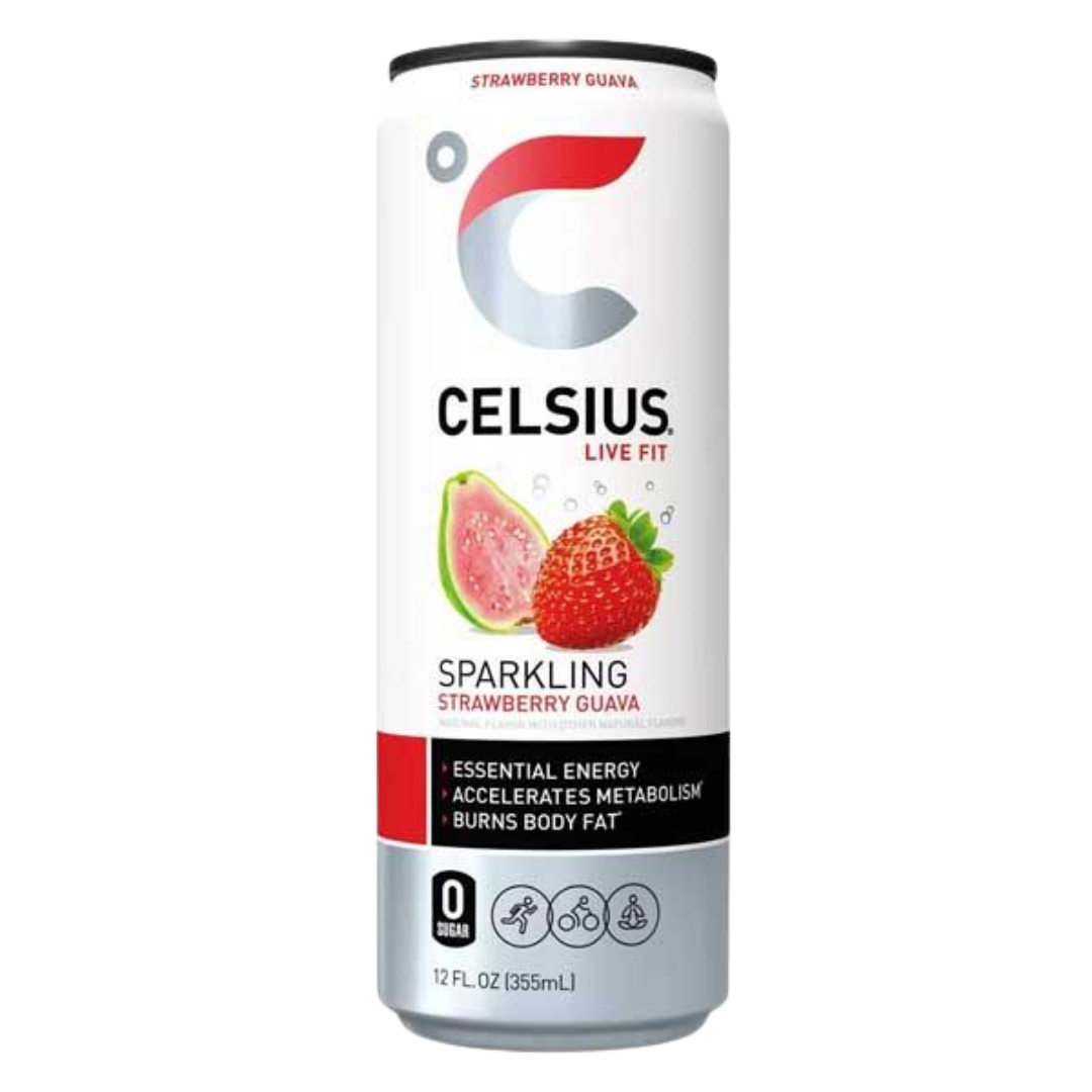 Celsius Strawberry Guava Energy Drink 12oz bebida energética