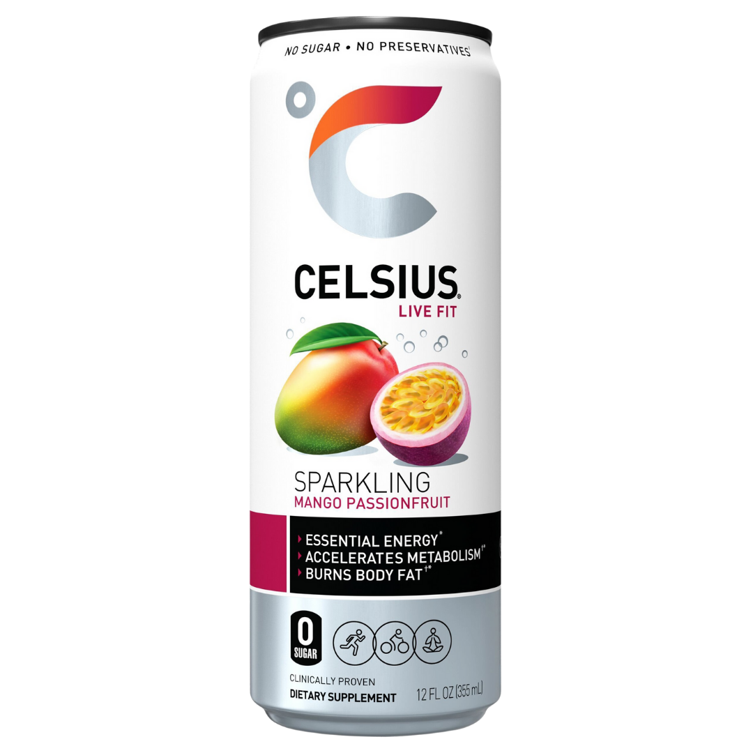 Celsius Mango Passionfruit Energy Drink 12oz bebida energética