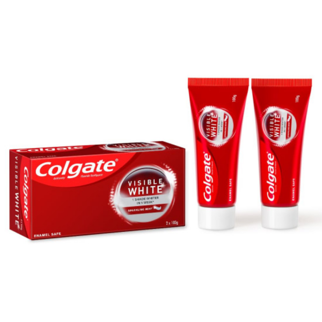 Colgate Visible White Twin Pack pasta dental blanqueadora