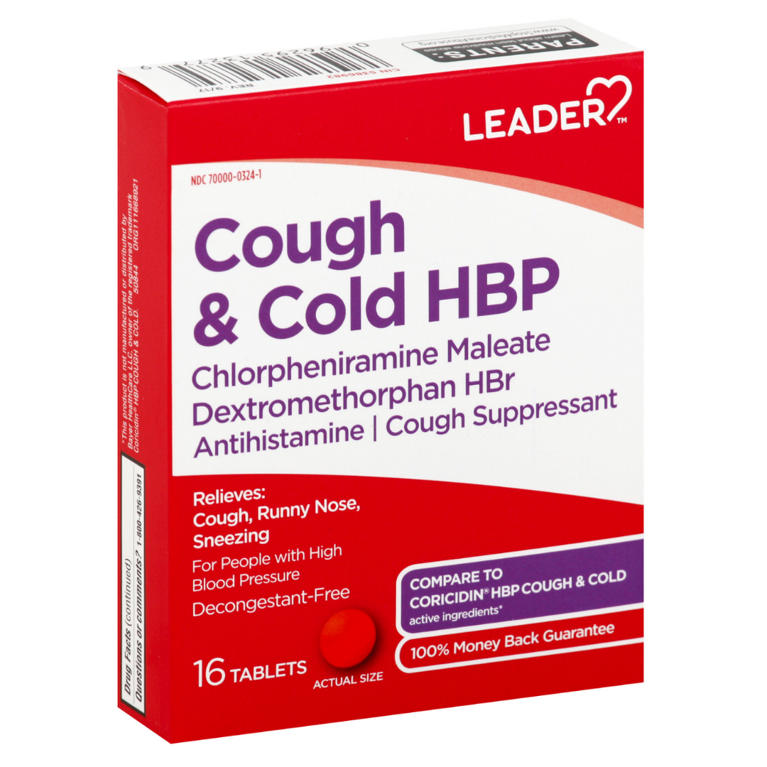 Leader Cough & Cold tabletas tos y resfriado 16 ct