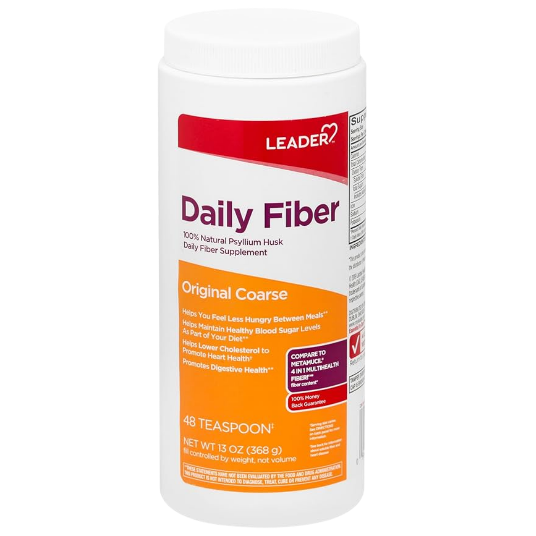 Leader Daily Fiber polvo psyllium husk 13oz suplemento de fibra