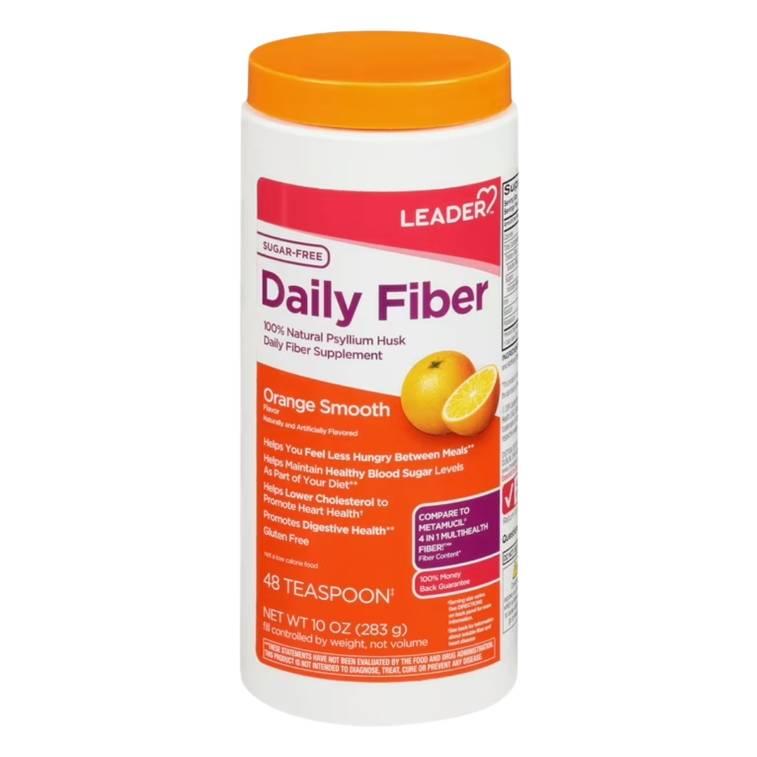 Leader Daily Fiber polvo sabor naranja psyllium husk 13oz