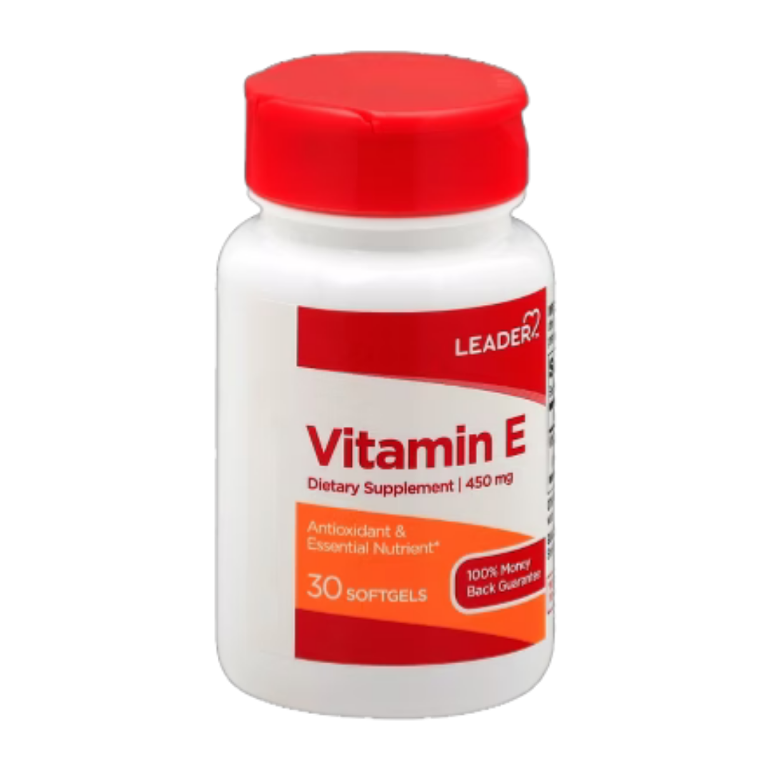 Leader Vitamin E 450 mg suplemento 30 softgels