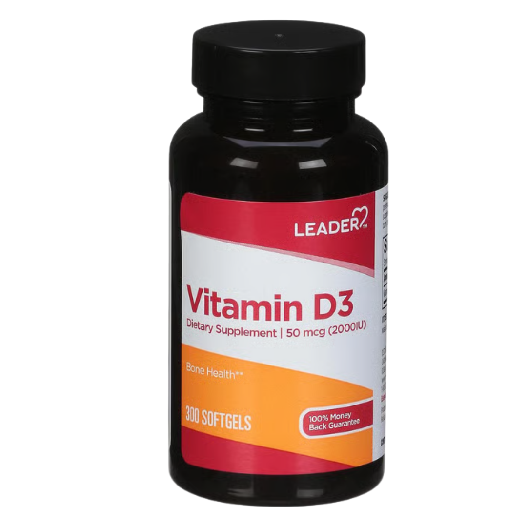 Leader Vitamin D3 2000 IU 100 softgels suplemento