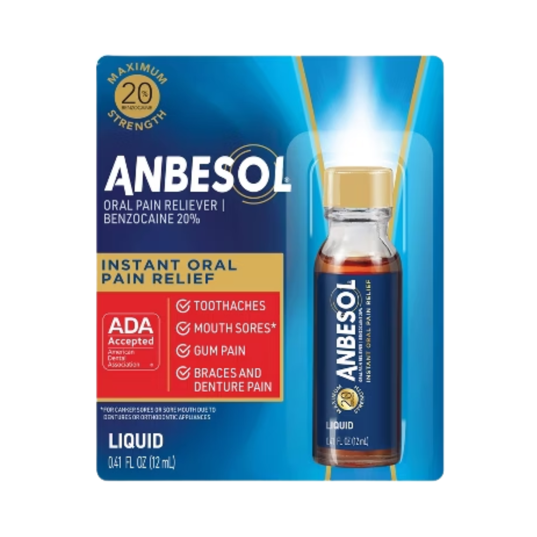 Gel Anbesol M/S (0.41 oz) con benzocaína para alivio del dolor bucal