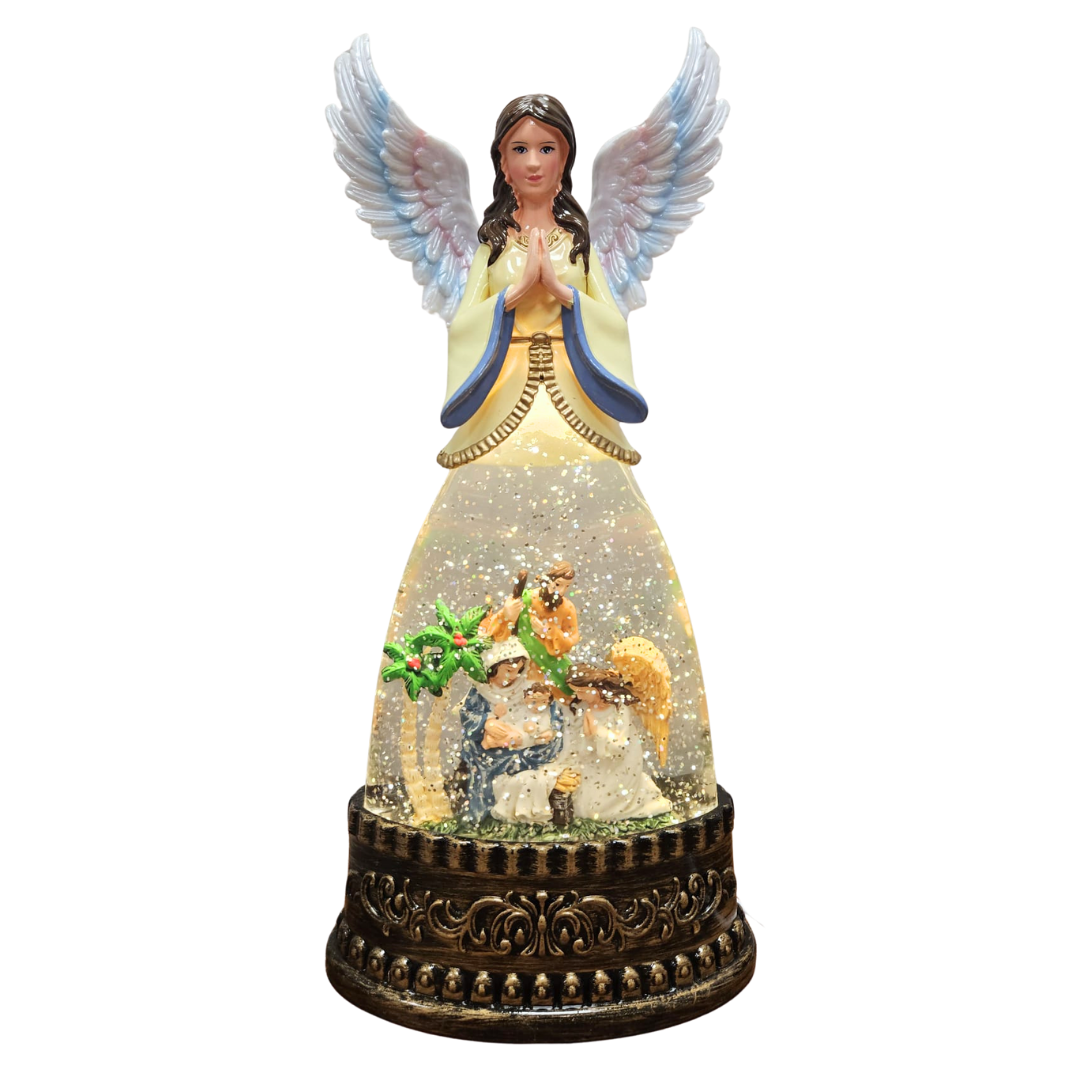 Angel Nativity Scene LED Snow Globe esfera de nieve iluminada ángel