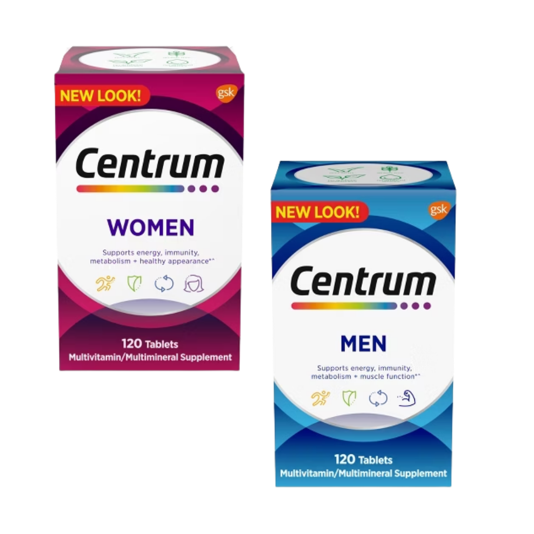 Centrum multivitamínico para mujeres y hombres 120 tabletas