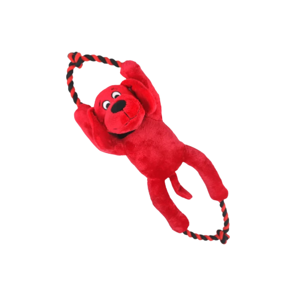 Juguete para perro Clifford 16", peluche con cuerda y squeaker