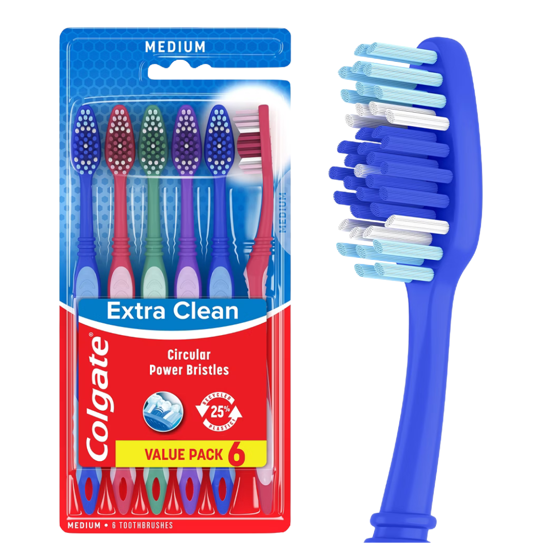 Colgate Extra Clean Toothbrush Value Pack (6 count)