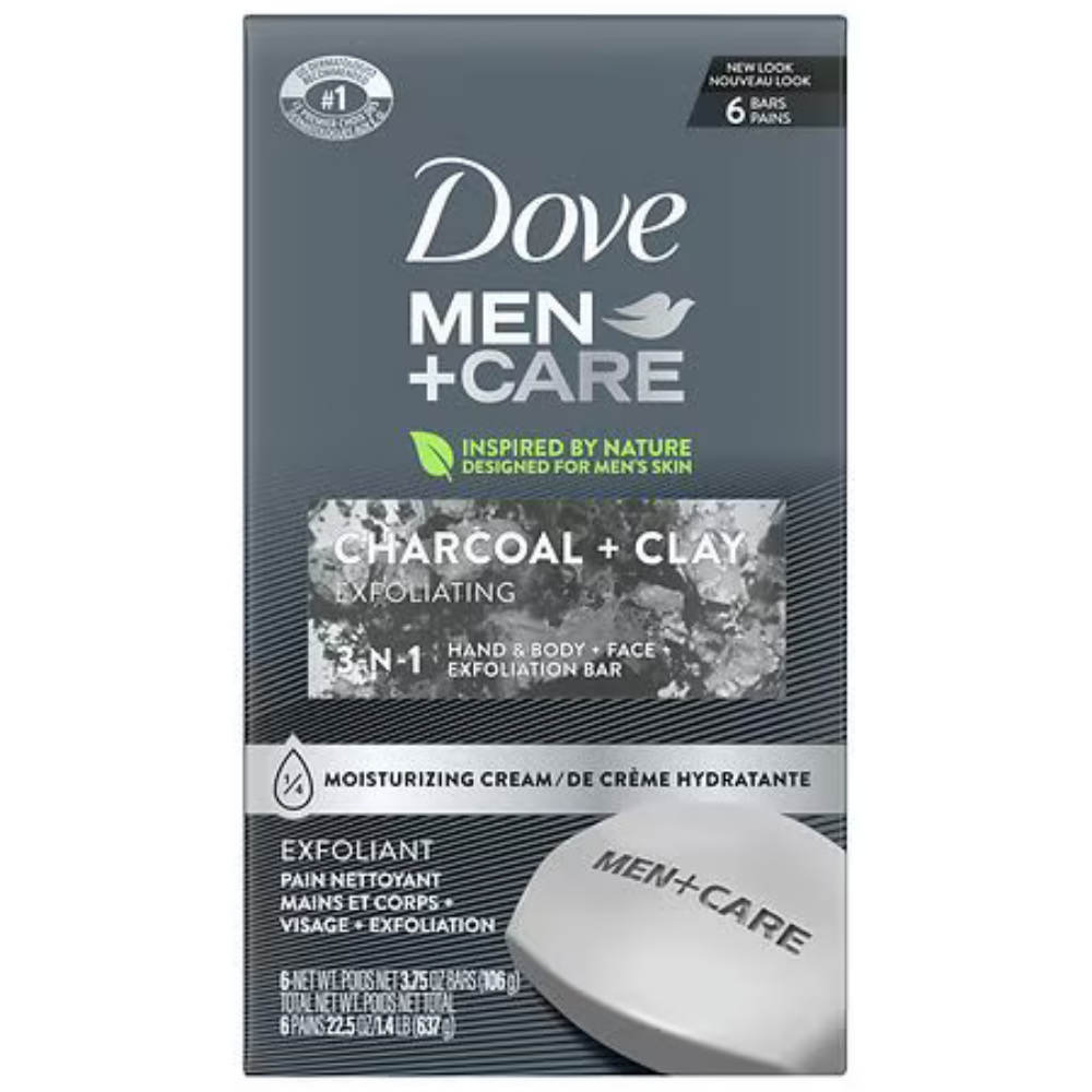 Dove Men+Care Body and Face Bar Charcoal + Clay (6 pk)