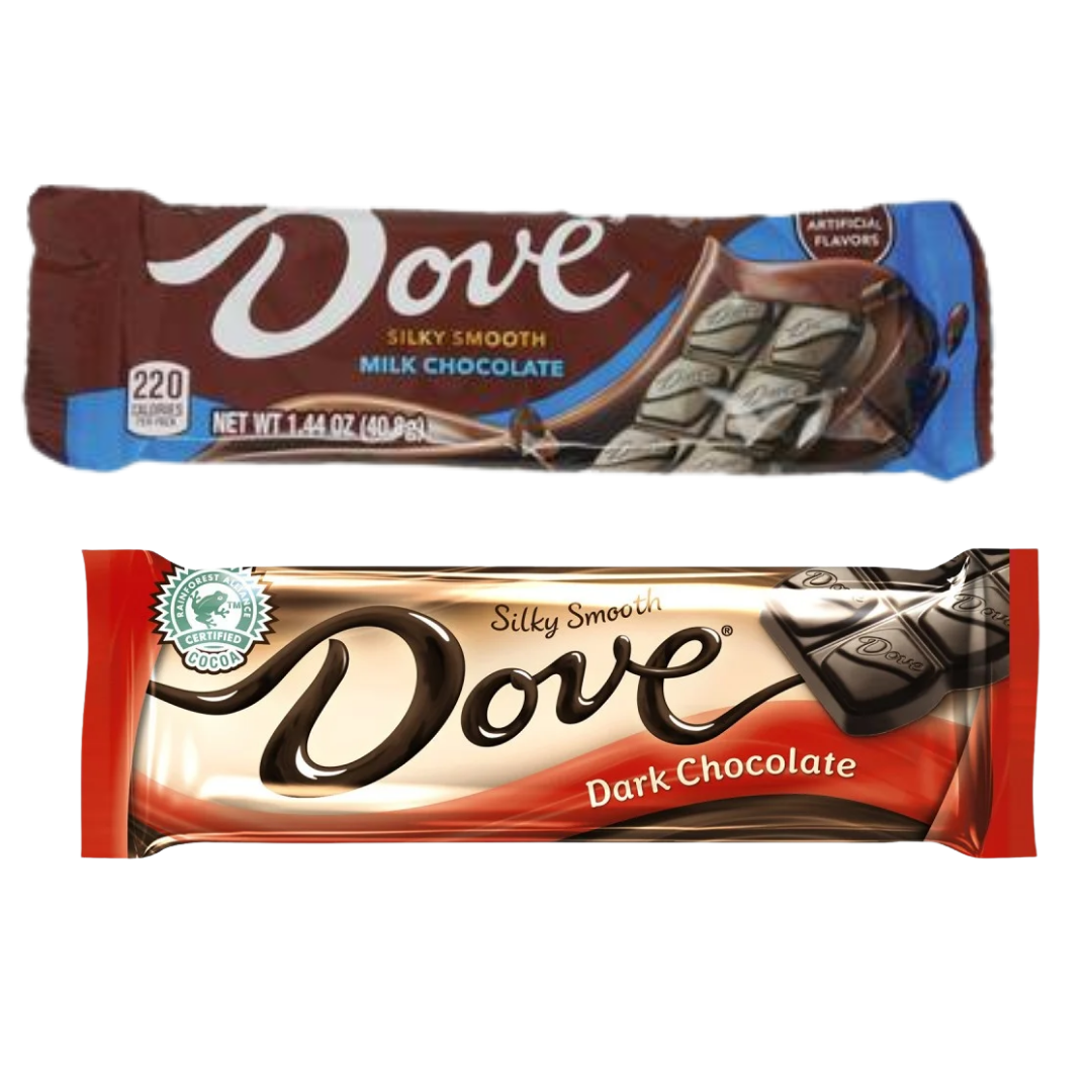 Dove chocolate single bars variedad 1.44 oz: Milk o Dark