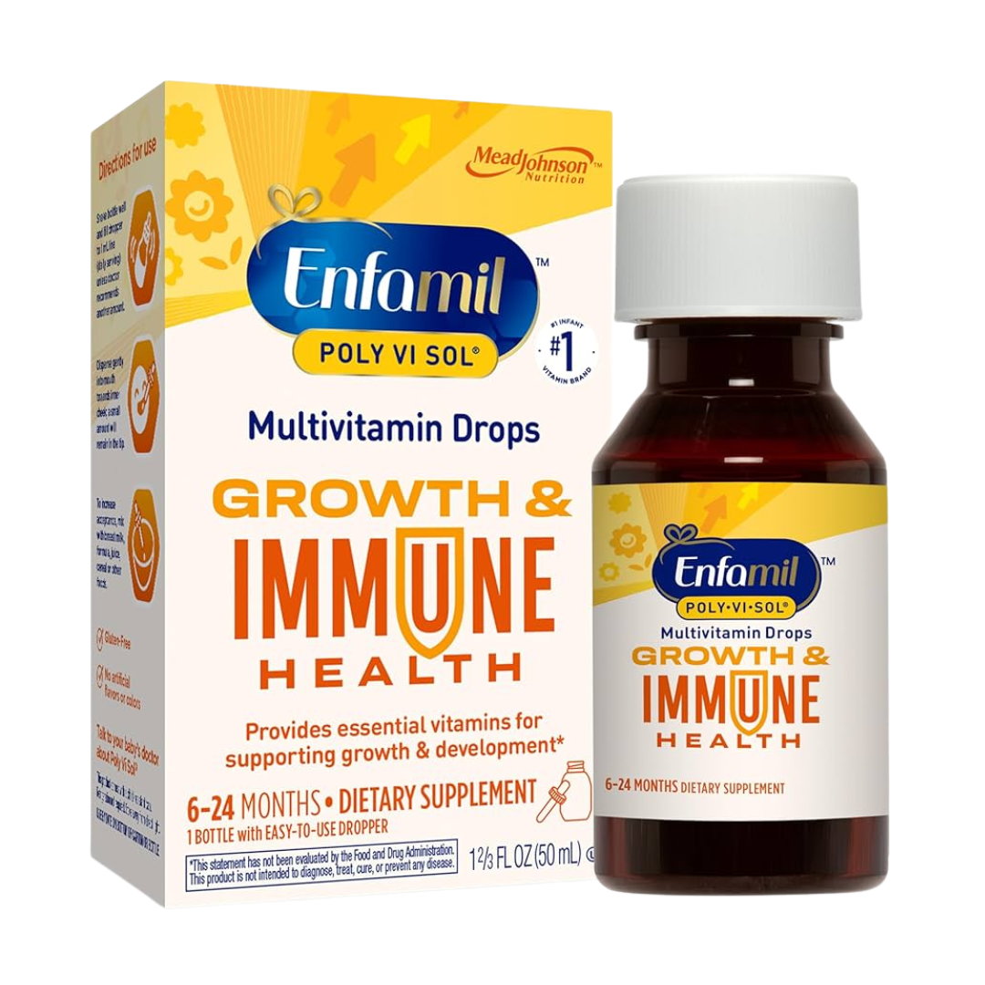 Envase de Enfamil Poly‑Vi‑Sol Growth & Immune (50 mL) multivitamínico infantil