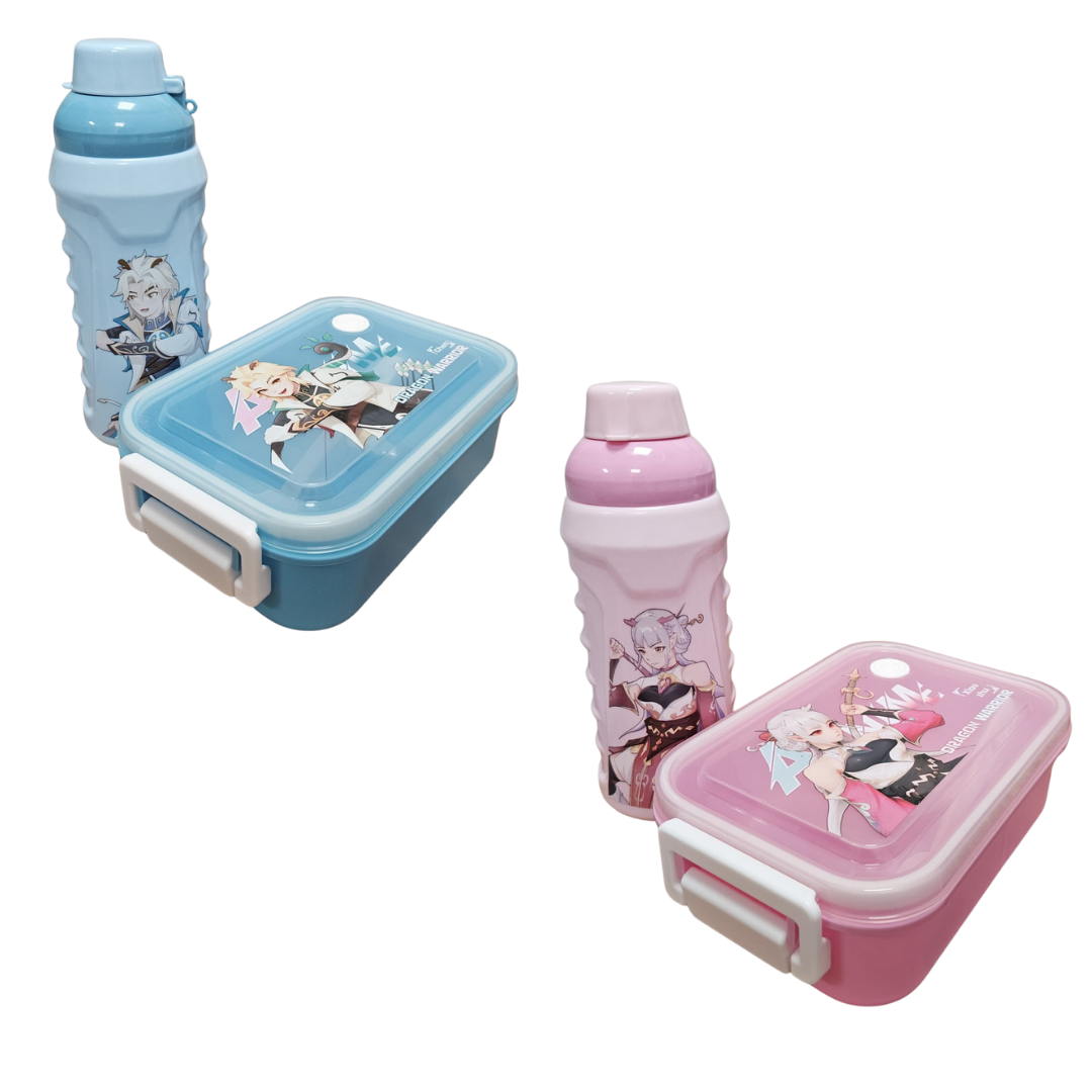 Set de envase 700 ml y botella 500 ml herméticos para almuerzo