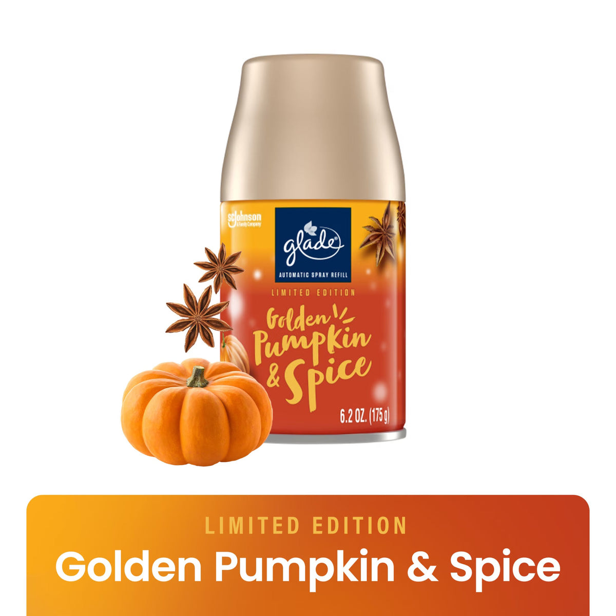 Glade Pumpkin Recarga de Spray para Ambientador Automático, 6.2 oz