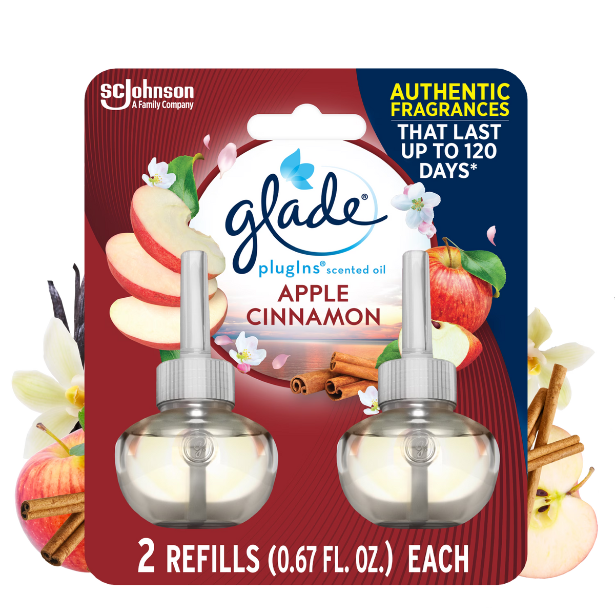 Glade PlugIns Apple Recargas para Ambientador Eléctrico, Paquete de 2