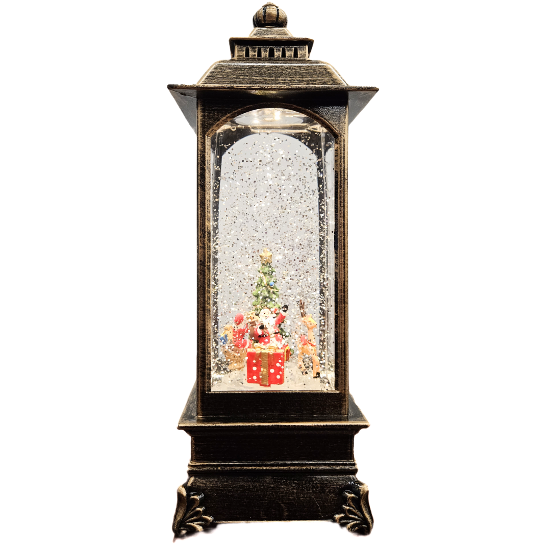 Christmas Lantern LED Light Santa Scene linterna navideña rectangular