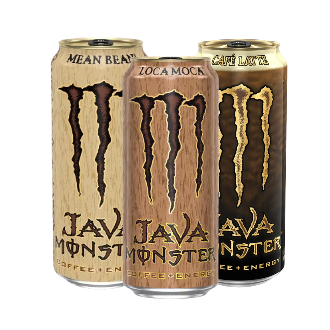Monster Java 15 oz moca chocolate, bean vanilla y café latte
