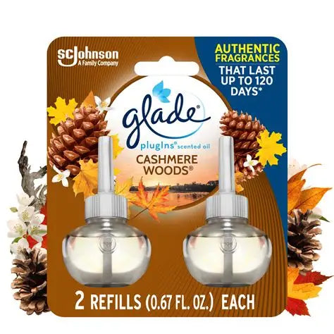 Glade PlugIns Woods Recargas para Ambientador Eléctrico, Paquete de 2