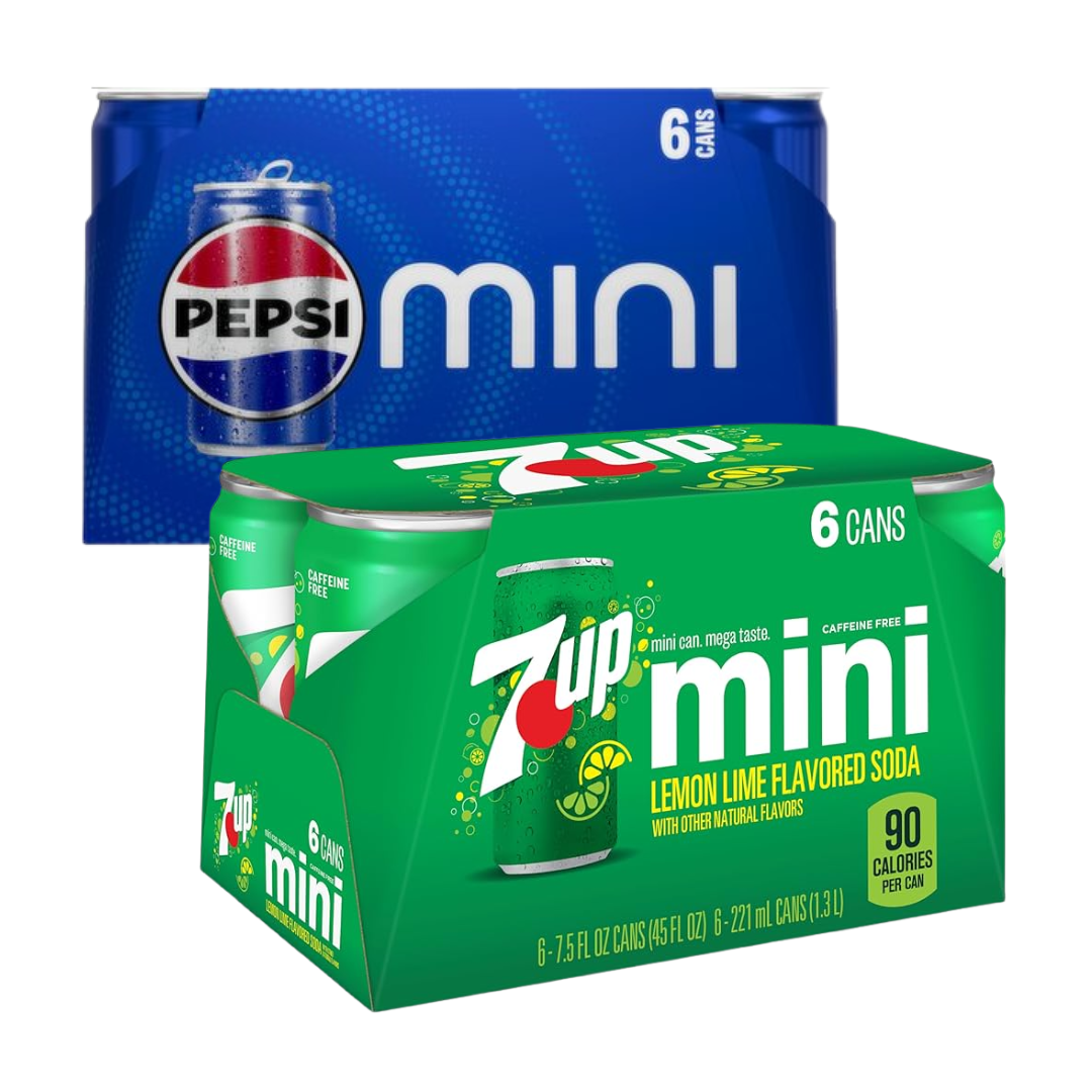 Pepsi o 7up 6 pack latas 7.5 oz variedad