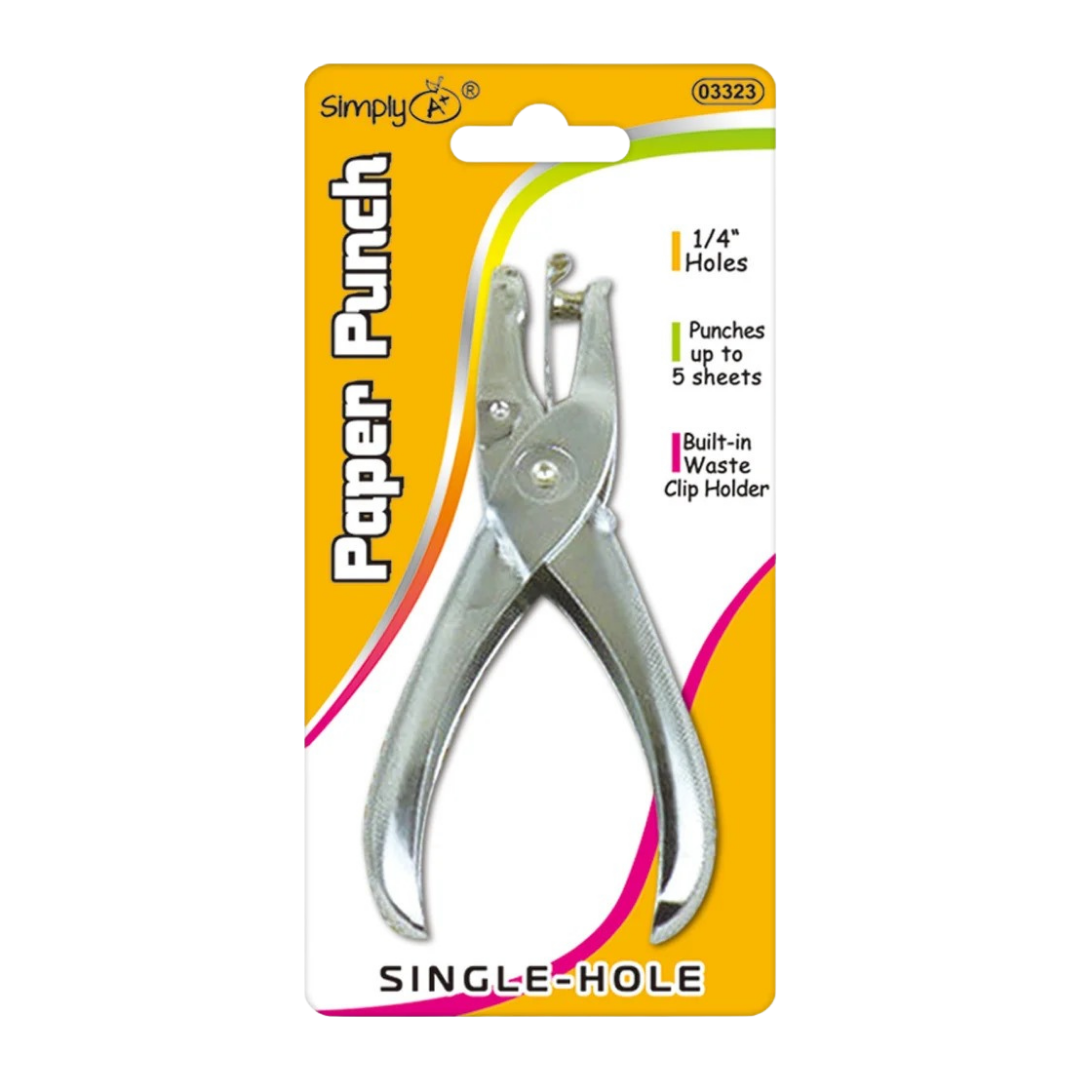 Perforadora de papel de un solo agujero con depósito extraíble