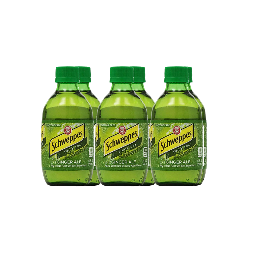 Schweppes Ginger Ale 6 pack botellas 10 oz