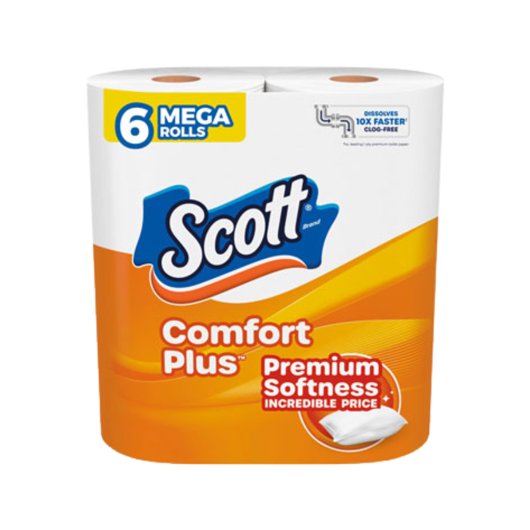 Pack de 6 mega rollos Scott ComfortPlus, 3 capas