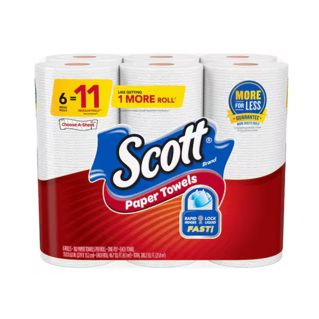 Pack de 6 rollos de toallas de papel Scott Pre‑Price