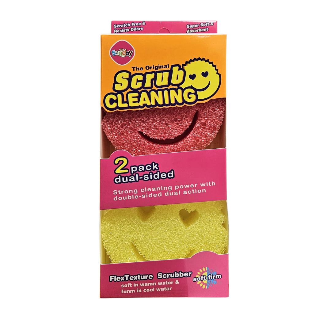 Pack de 2 estropajos estándar con espuma suave y nylon rugoso