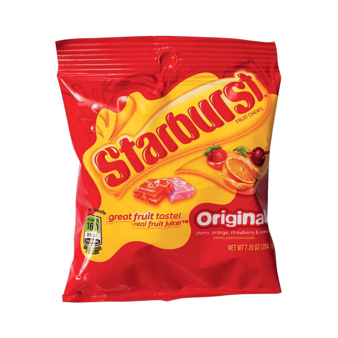 Starburst Original Peg Bag 7.2 oz caramelos frutales