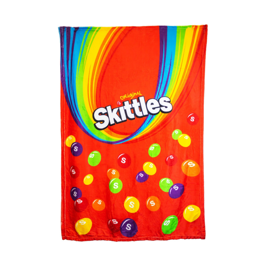 Throw fleece Skittles 60×48, colorida y suave