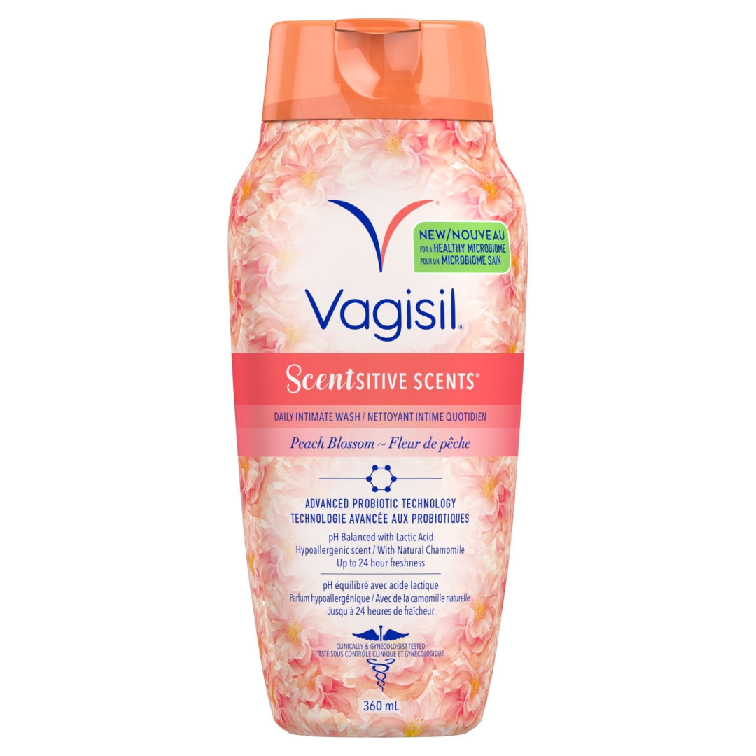 Gel íntimo Vagisil Fem Wash Sensitive Peach Blossom (12 oz) para piel sensible