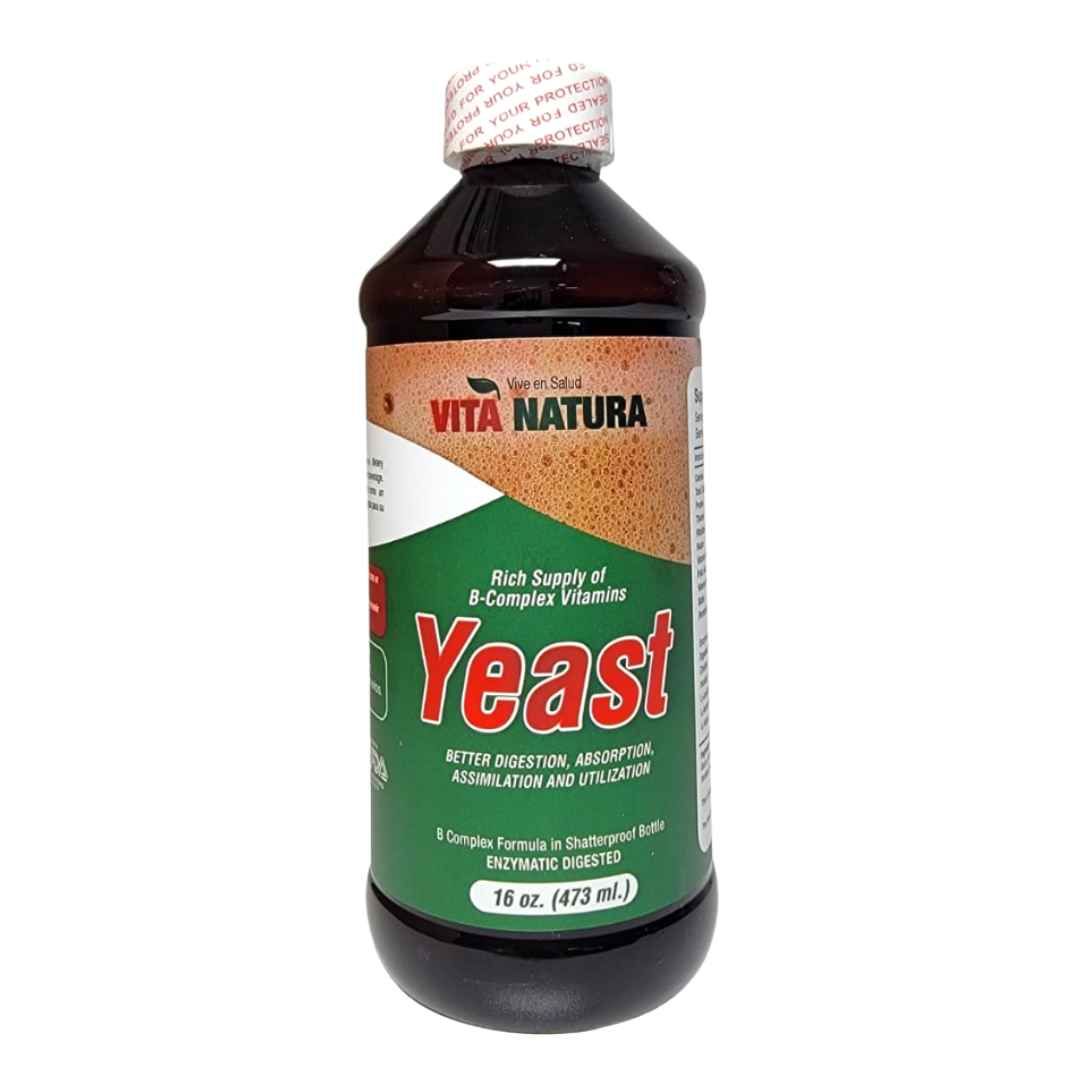Envase de Polvo Vita Natura Yeast B‑Complex (16 oz) para energía y metabolismo