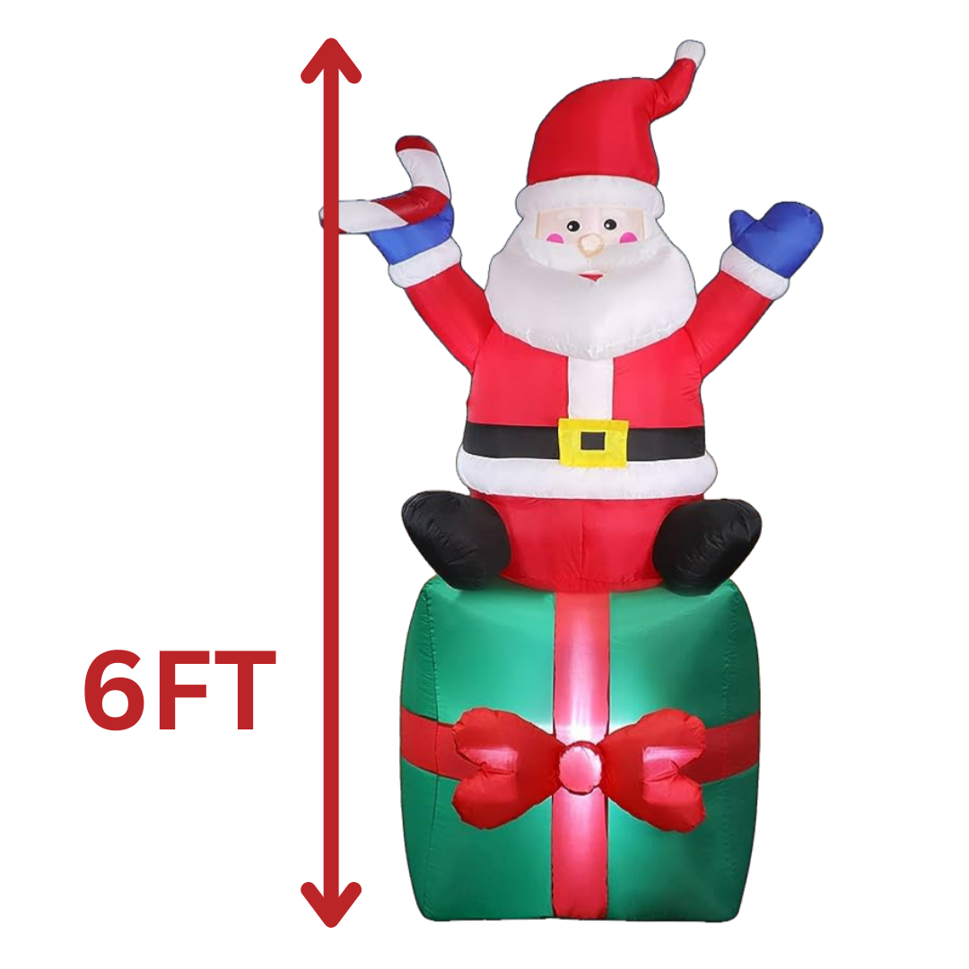 6FT Inflatable Santa Sitting on Gift Box AA2024-0360