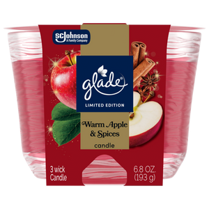 Glade Apple Vela Aromática de 3 Mechas, 6.8 oz