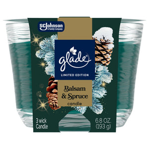 Glade Balsam and Spruce Vela Aromática de 3 Mechas, 6.8 oz