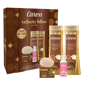 Caress Velvety Bliss Gift Set exfoliante con manteca de karité y azúcar morena