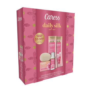 Caress Daily Silk Gift Set con aroma a durazno blanco y azahar 4 piezas