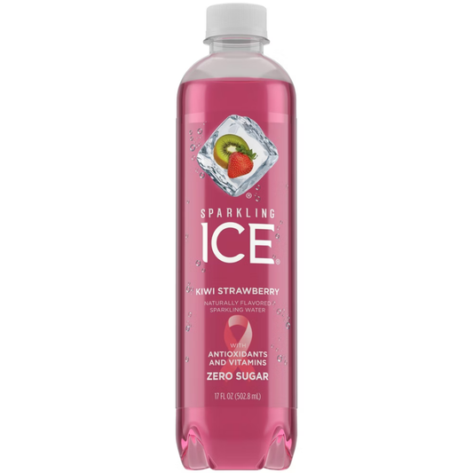 Sparkling Ice Kiwi Strawberry Flavored Sparkling Water 17oz agua saborizada