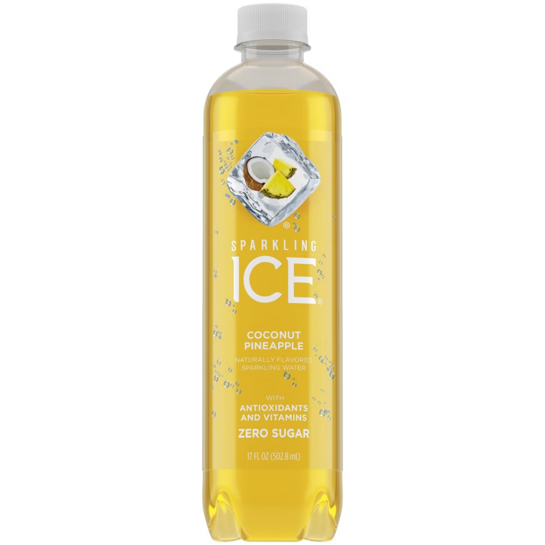 Sparkling Ice Coconut Pineapple Flavored Sparkling Water 17oz sabor tropical