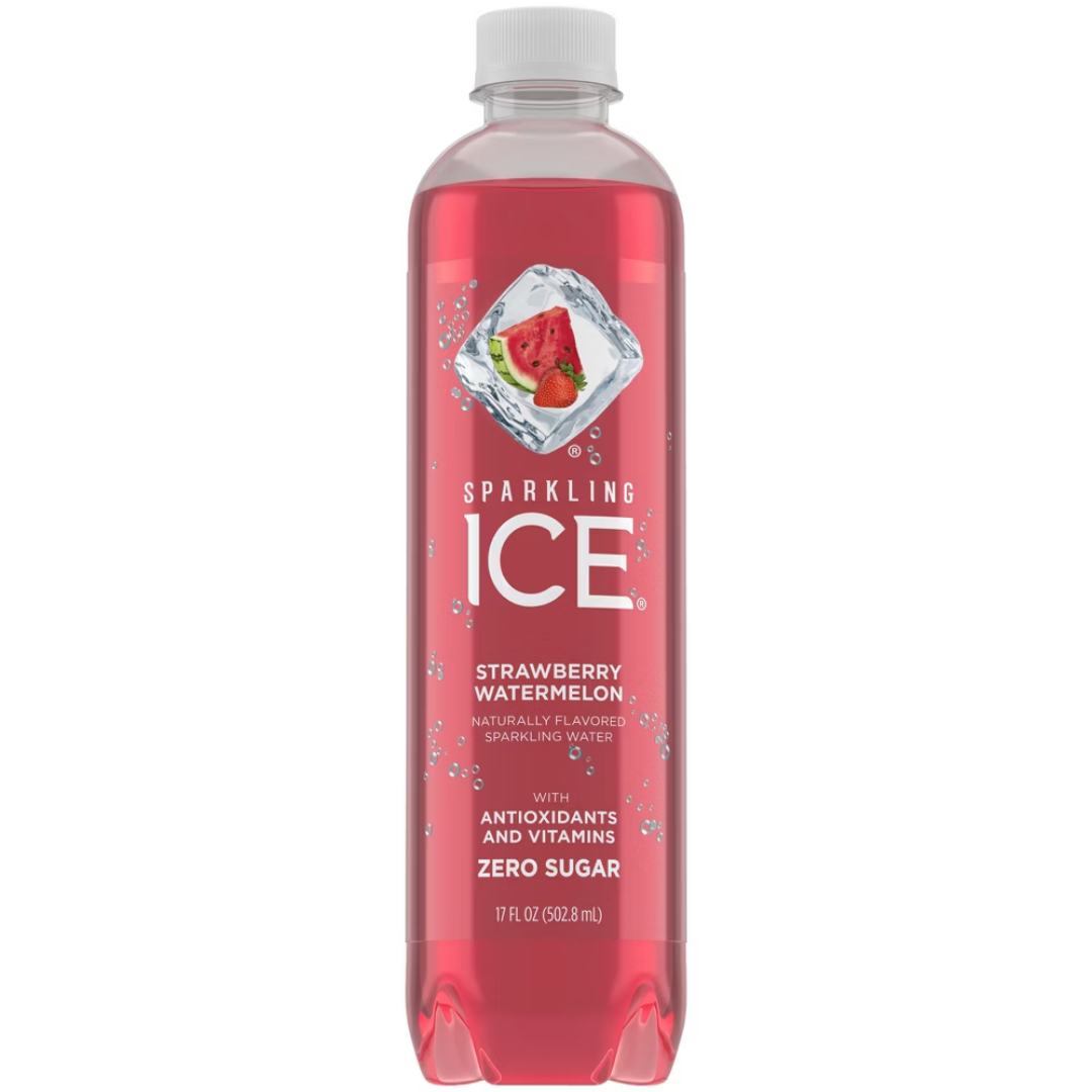 Sparkling Ice Strawberry Watermelon Flavored Sparkling Water 17oz bebida sin azúcar